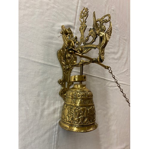 484 - REPRODUCTION BRASS ANGEL HANGING BELL