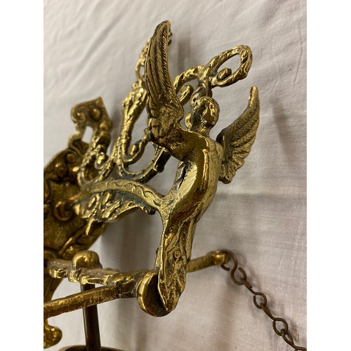 484 - REPRODUCTION BRASS ANGEL HANGING BELL