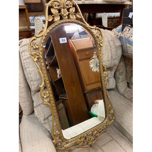 53 - GILT METAL FRAMED OVAL MIRROR