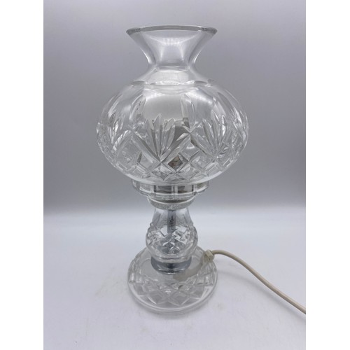 274 - WATERFORD CRYSTAL CUT GLASS MUSHROOM STYLE TABLE LAMP 31CM H