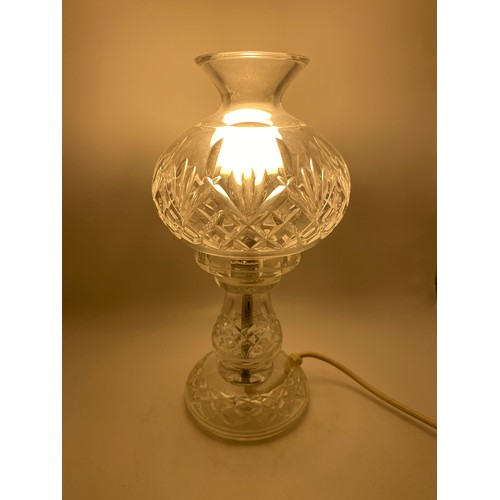 274 - WATERFORD CRYSTAL CUT GLASS MUSHROOM STYLE TABLE LAMP 31CM H