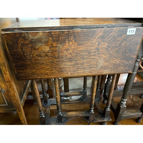 113 - OAK DROP FLAP GATELEG TABLE