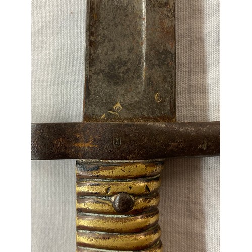 402 - 19TH CENTURY BAYONET WITH FULLERED SHAPED BLADE BY CHRISTOPHLE 71CM OVERALL