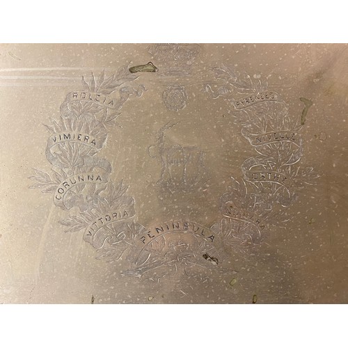 400 - REGIMENTAL MESS HALL TWIN HANDLED PLATED TRAY ENGRAVED WITH MILITARY CAMPAIGNS BY S.SMITH AND SONS O... 