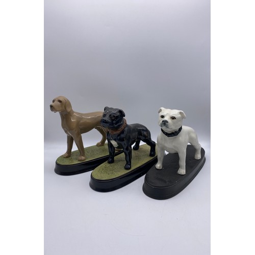 404 - THREE BESWICK STYLE GLOSS DOG FIGURES