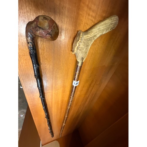 130 - TWO VINTAGE WALKING CANES