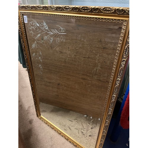 250 - GILT FRAMED ENGRAVED HALL MIRROR