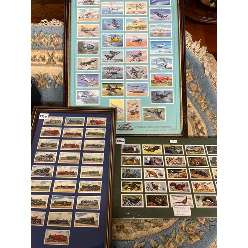 294A - FRAMED AND GLAZED CASTELLA CIGAR CARDS BRITISH AVIATION, WILLS RAILWAY ENGINES CARDS F/G AND UNFRAME... 