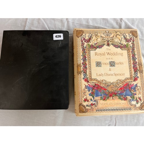 426 - TWO VICTORIAN TO PRESENT GB POSTAGE STAMP ALBUMS AND THE ROYAL WEDDING ALBUM