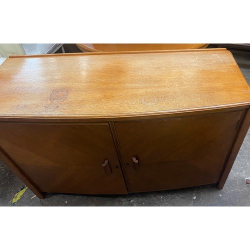 92 - OAK BOW FRONTED SIDEBOARD