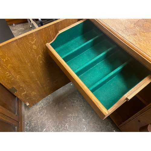 92 - OAK BOW FRONTED SIDEBOARD