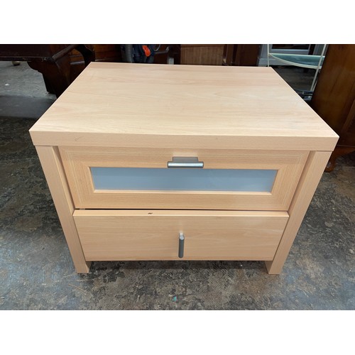 72 - TWO BEECH EFFECT FOUR AND TWO DRAWER CHESTS