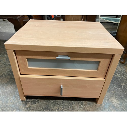 72 - TWO BEECH EFFECT FOUR AND TWO DRAWER CHESTS