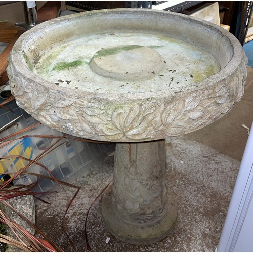 32 - STONE TAPERED PEDESTAL BIRD BATH