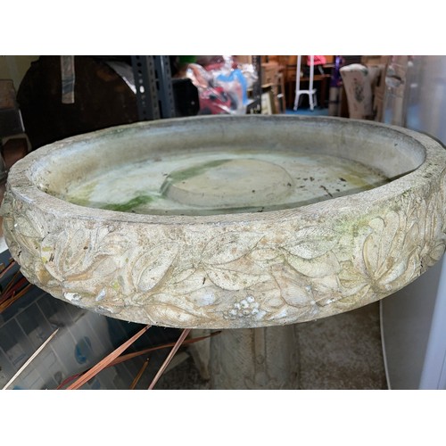 32 - STONE TAPERED PEDESTAL BIRD BATH