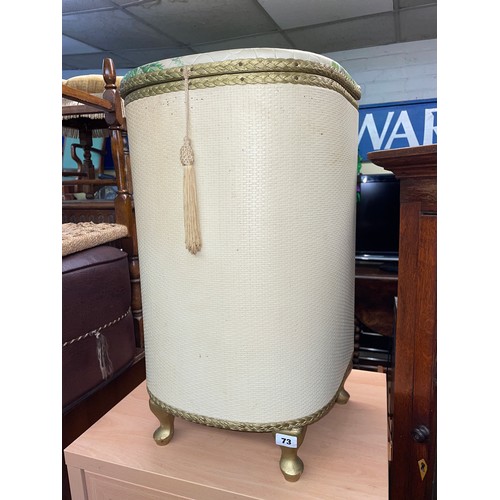 73 - BOW FRONTED LINEN BIN