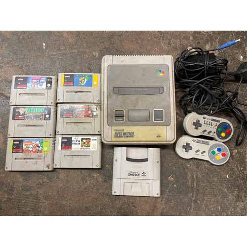 349A - VINTAGE SUPER NINTENDO PAL VERSION ENTERTAINMENT SYSTEM WITH CONTROLLERS AND GAMES INCLUDING SUPER M... 