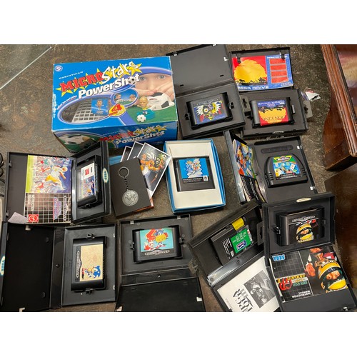 349 - SEGA MEGDRIVE GAME CARTRIDGES, SPIRO GAME, AND MICRO STARS POWER SHOT