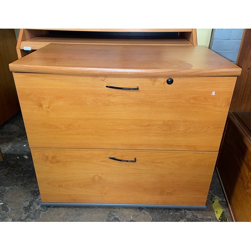 9 - CHERRY WOOD TWO DRAWER SUSPENSION FILING CHEST