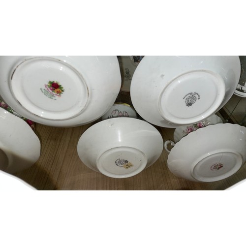 368 - THREE ROYAL ALBERT BONE CHINA DUO TEA CUPS AND SAUCERS PLUS OTHER CABINET CUPS AND SAUCERS