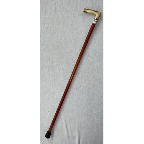 513 - ANTLER HANDLED WALKING CANE