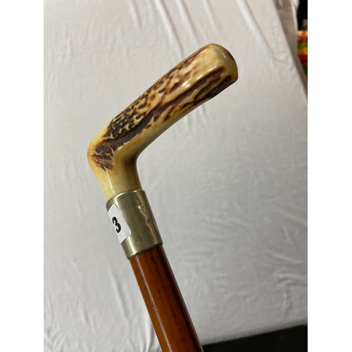 513 - ANTLER HANDLED WALKING CANE