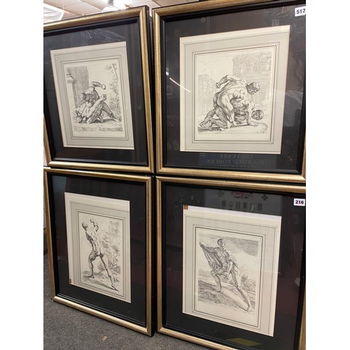 517 - TWO PAIRS OF ANTIQUARIAN PRINTS AFTER FRANCOIS PERRIER