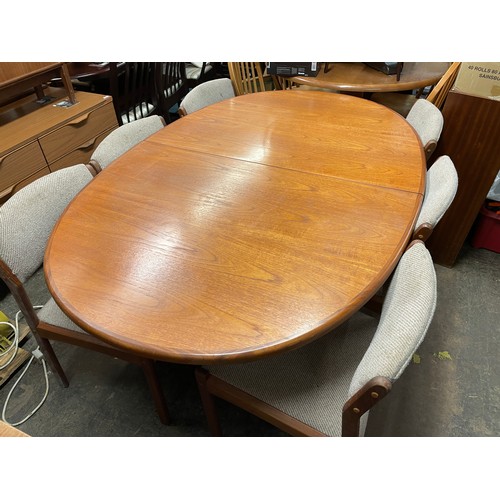 107 - TEAK G PLAN OVAL DINING TABLE AND CHAIRS