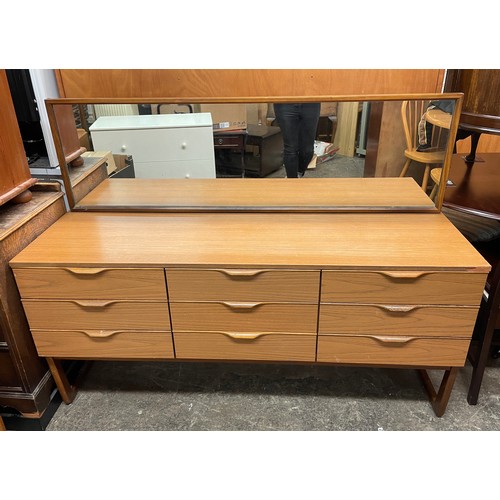 9 - EUROPA TEAK EFFECT MULTI DRAWER DRESSING TABLE