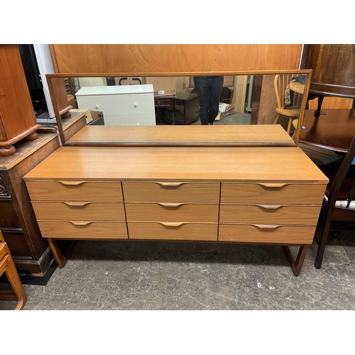 9 - EUROPA TEAK EFFECT MULTI DRAWER DRESSING TABLE