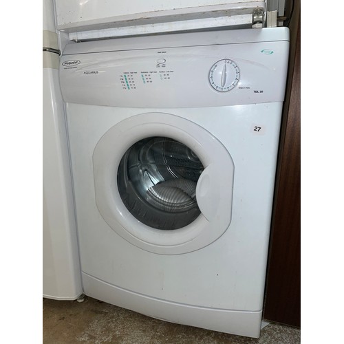 27 - HOTPOINT AQUARIUS TUMBLE DRYER