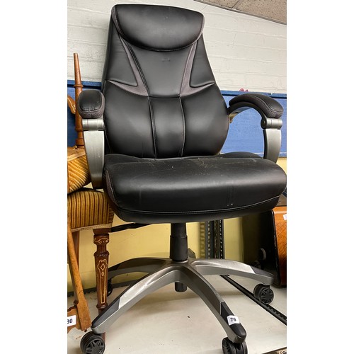 76 - EXECUTIVE STYLE HIGH BACK SWIVEL ARMCHAIR