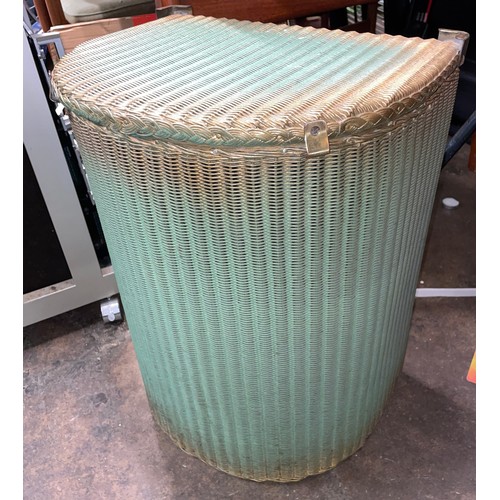 124 - GREEN LLOYD LOOM BLANKET BOX AND LINEN BIN