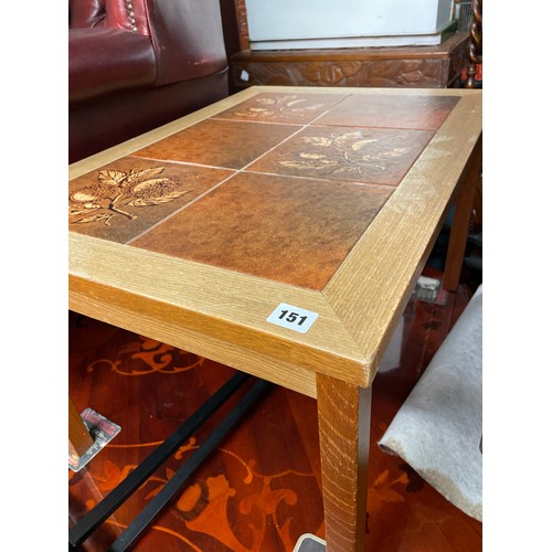 151 - TEAK TILE TOPPED TABLE