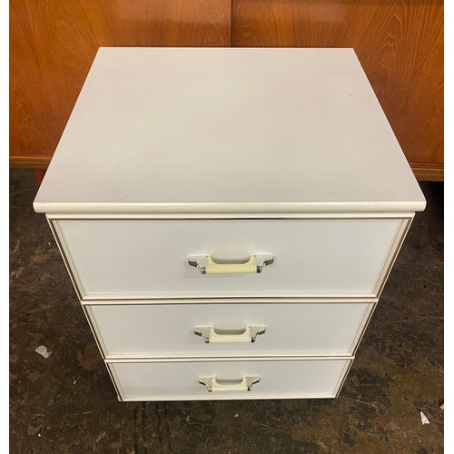 95 - WHITE MOBILE THREE DRAWER CHEST