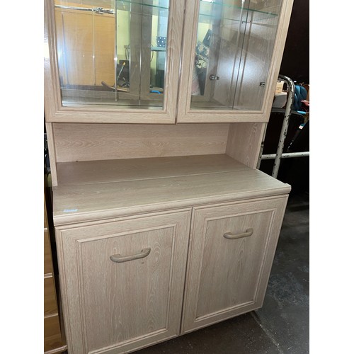 198 - LIMED ASH GLAZED DISPLAY WALL UNIT