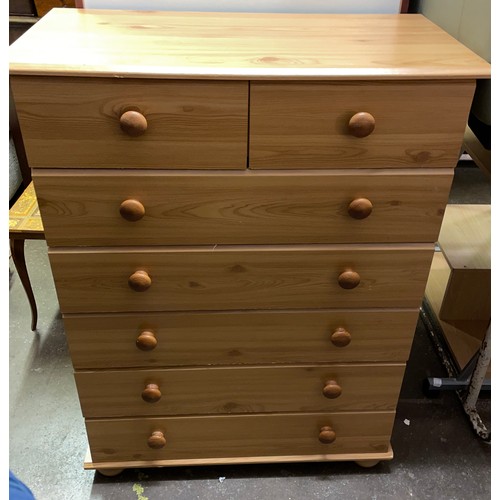 201 - PINE TWO OVER FIVE DRAWER CHEST