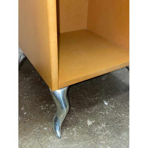 204 - SLIM TALL BOOK SHELF ON CHROME SPLAYED FEET