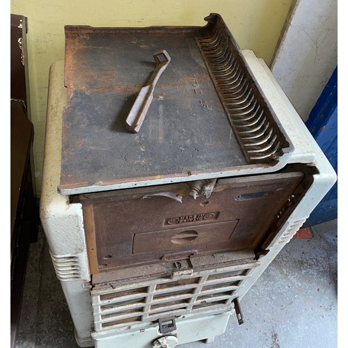 218 - CREAM PAINTED VINTAGE WOOD BURNER STOVE