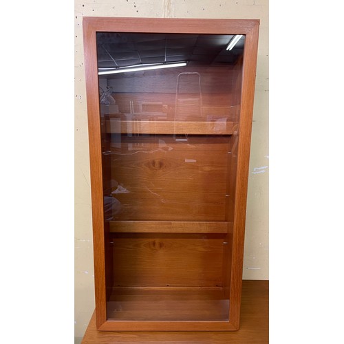 234 - PAIR OF BEAVER AND TAPLEY TEAK GLAZED WALL HANGING DISPLAY UNITS