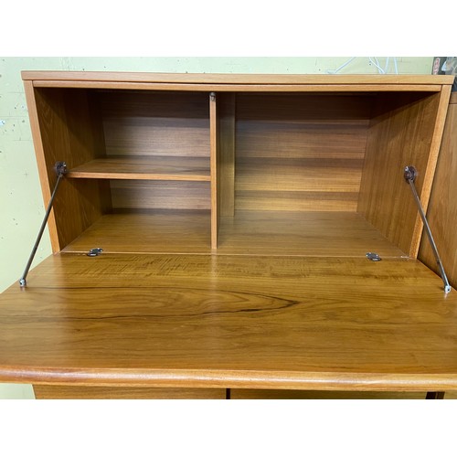 238 - BEAVER AND TAPLEY TEAK FLOATING BUREAU AND THREE SHELVES