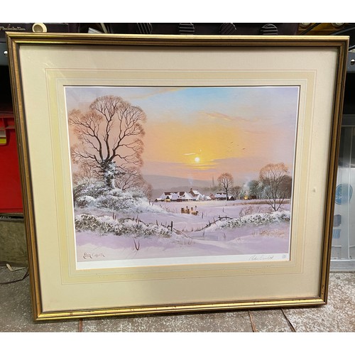 82 - PAIR OF PETER COSSLETT LIMITED EDITION LITHOGRAPHIC PRINTS AUTUMN AND WINTER LANDSCAPES