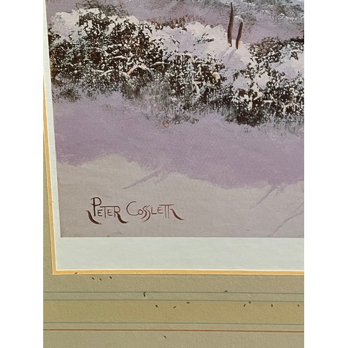 82 - PAIR OF PETER COSSLETT LIMITED EDITION LITHOGRAPHIC PRINTS AUTUMN AND WINTER LANDSCAPES