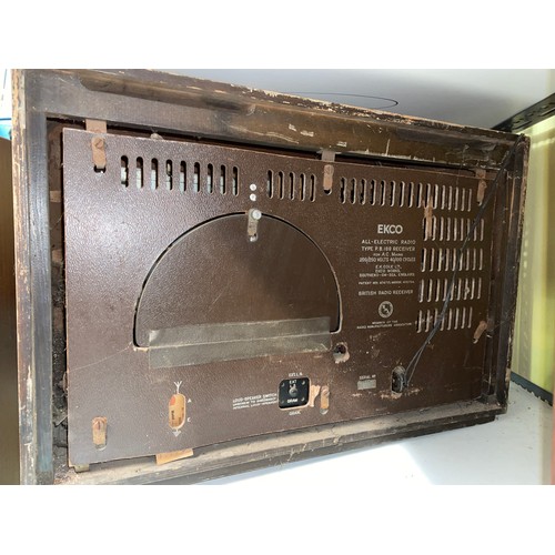 64 - EKCO WALNUT CASED MAINS RADIO RECEIVER AND ONE OTHER