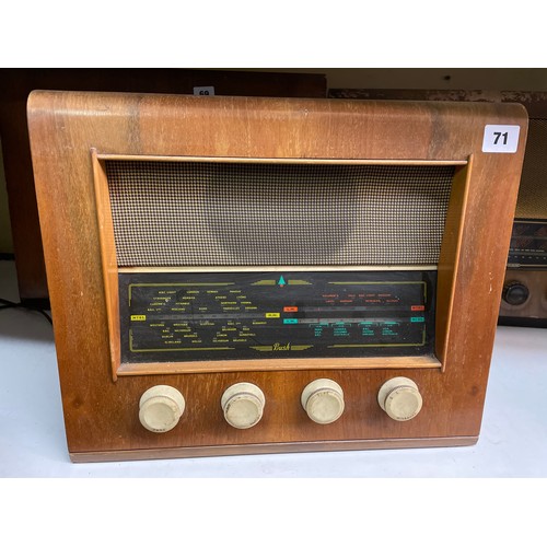 71 - BUSH WALNUT CASED MAINS RADIO