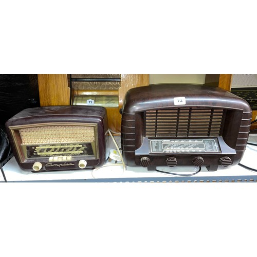 72 - AMPLEX BAKELITE CASED RADIO AND STRAD RADIO