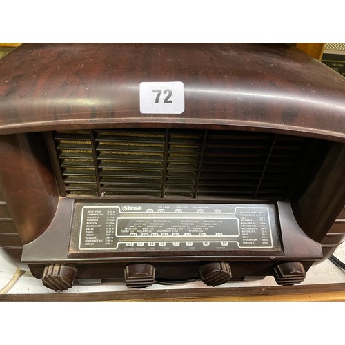 72 - AMPLEX BAKELITE CASED RADIO AND STRAD RADIO