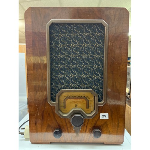 25 - WALNUT CASED MAINS RADIO