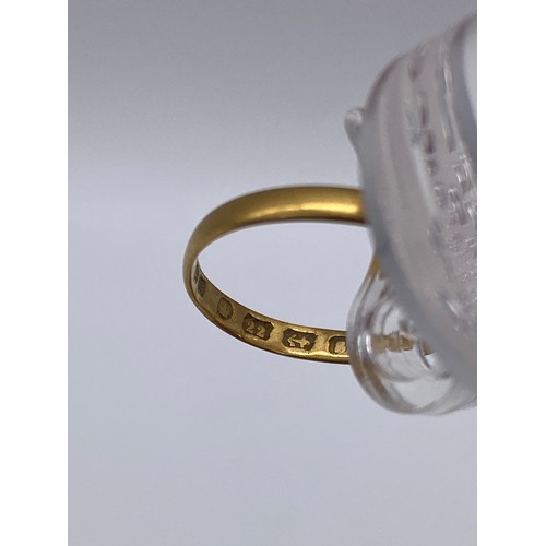 510 - TWO 22CT GOLD WEDDING BANDS SIZE H AND K 1.7G OVERALL APPROX