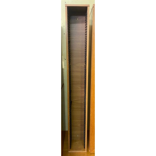 205 - PINE SWIVEL CD RACK AND ONE OTHER